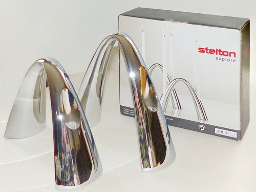 Due portacandele stelton cromo - stelton,